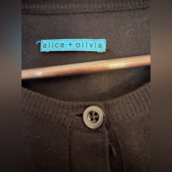 Alice + Olivia Cherrie Lace Embroidered Button Front Cardigan - Picture 3 of 9